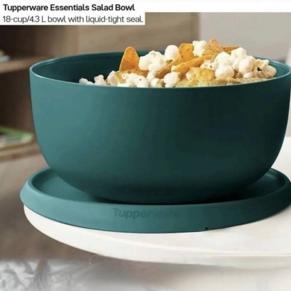 ** Tupperware Essentials Blossom Green Salad Serving 6 Bowl Set w/ Instant Seals - Picture 6 of 9